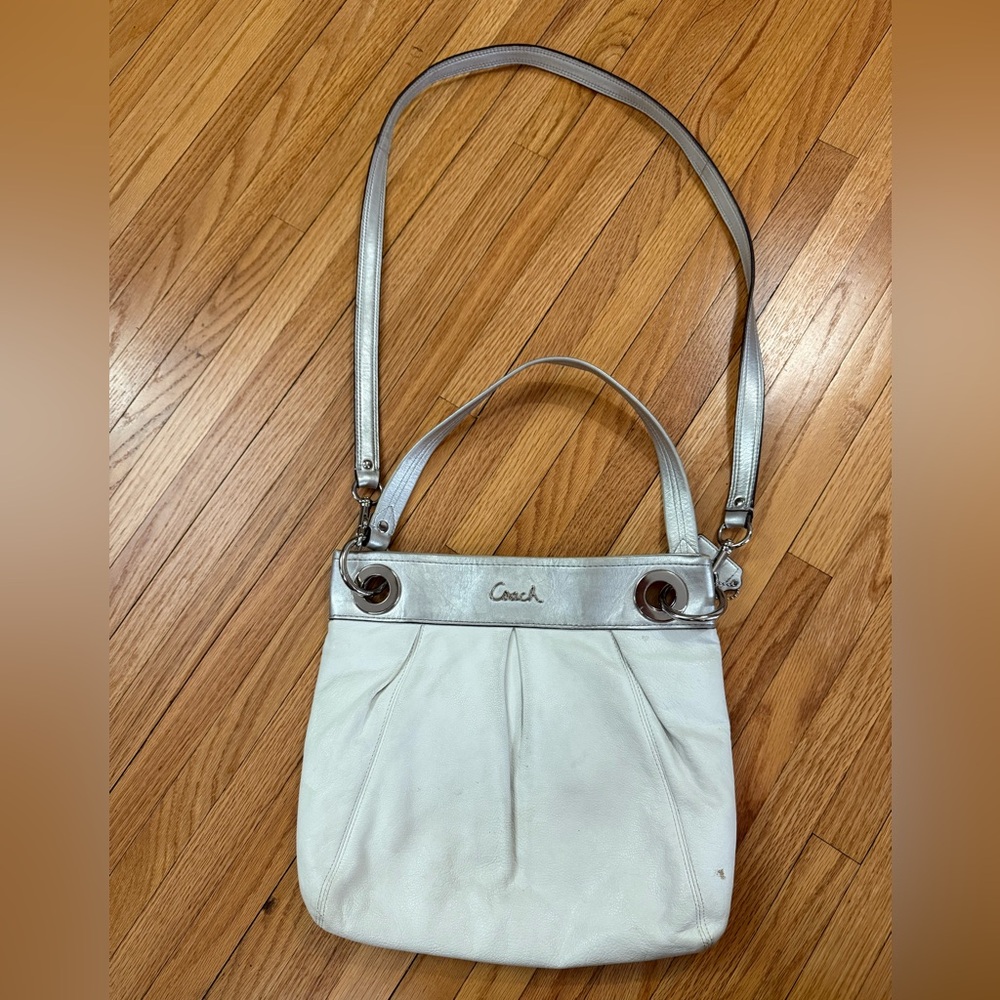 Coach White and Silver bag